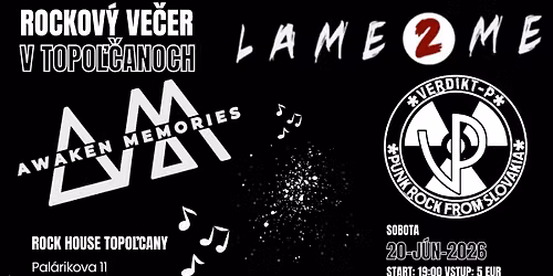 (Punk)rockov\u00fd ve\u010der v Rock House Topo\u013e\u010dany!