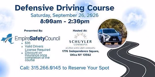 Defensive Driving Course at Schuyler Commons