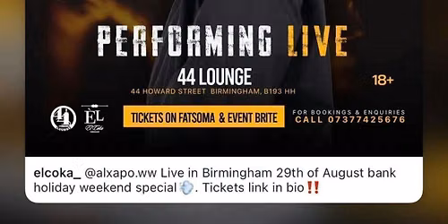 AL XAPO LIVE IN BIRMINGHAM
