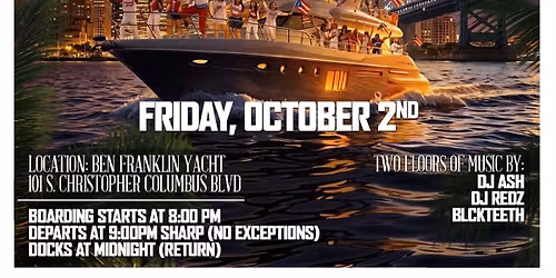 Cultura Flow x Boat Jawn Presents - PE-ERRE YACHT PARTY