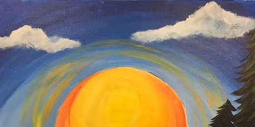 \ud83c\udf3cBloom into Creativity! - Sunrise Lake - Canvas Paint & Sip Class