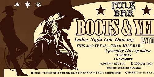 Milk Bar Boots & Yeehaw - Ladies Line Dancing