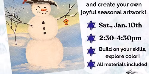 Cheerful Winter Snowman Acrylic Painting Class