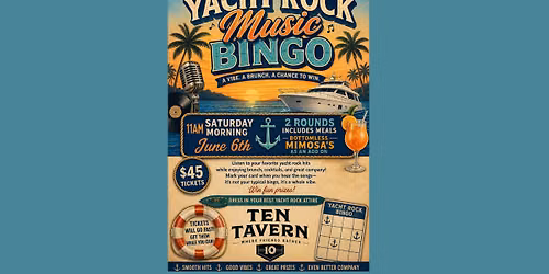 Yacht Rock Music Bingo