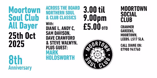 Moortown 8th Anniversary Alldayer