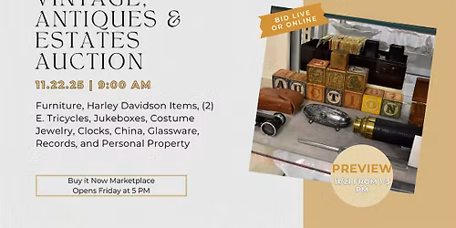 Vintage, Antiques and Estates Auction