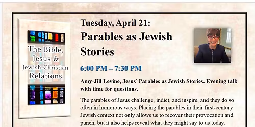 Parables as Jewish Stories with Amy-Jill Levine