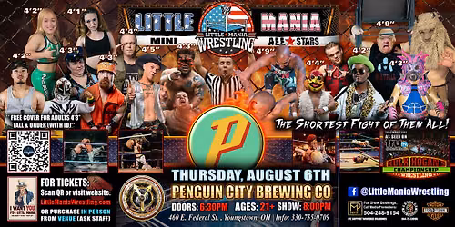 Youngstown, OH - Little Mania Mini Wrestling @ Penuin City Brewing Co