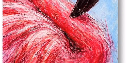 Morning Art Sessions for Adults. Flamboyant Flamingos in oil pastel on sugar paper.