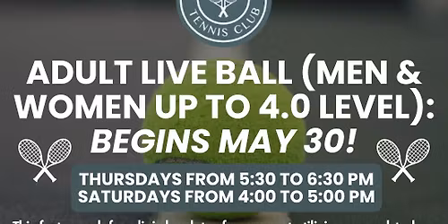 Adult Live Ball (Men & Women Up to 4.0 Level)