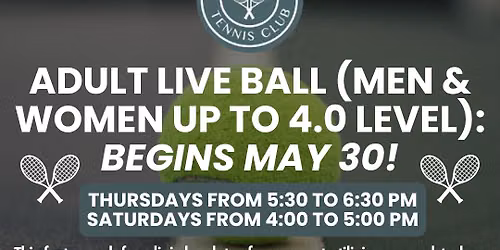 Adult Live Ball (Men & Women Up to 4.0 Level)