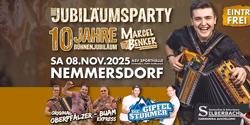 DIE JUBIL\u00c4UMSPARTY - 10 JAHRE B\u00dcHNENJUBIL\u00c4UM VON MARCEL BENKER