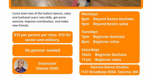 Salsa and bachata classes at Tacoma Dance Studios