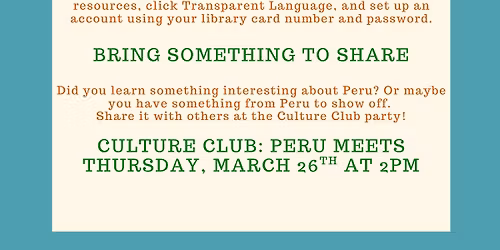 Culture Club: Peru  