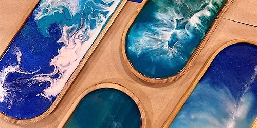 Sea Wave Resin Serving Tray