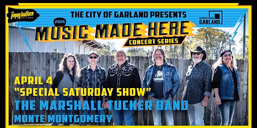 SPECIAL SATURDAY CONCERT - Music Made Here: The Marshall Tucker Band ft. Monte Montgomery