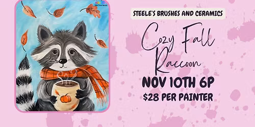 Cozy Fall Raccoon Canvas