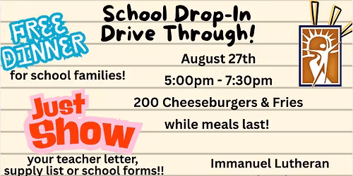 School Drop-In Drive Through Dinner