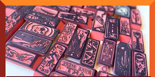 Winter Class: Pink Eraser Block Prints