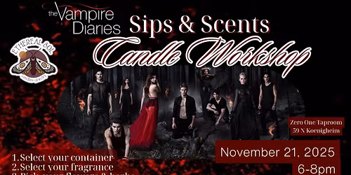 Vampire Diaries "Sips & Scents" Candle Workshop