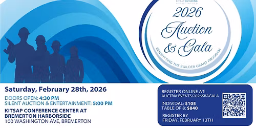 2026 Kitsap Building Association's Auction & Gala: Benefitting the Builder Grant Program 