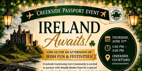 Passport Event to Ireland at Creekside Continuing Care