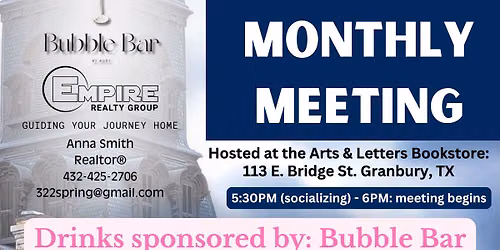 HGMA July Monthly Meeting at Arts & Letters Bookstore