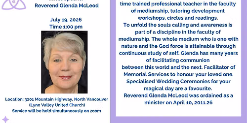 Guest Speaker - Reverend Glenda McLeod