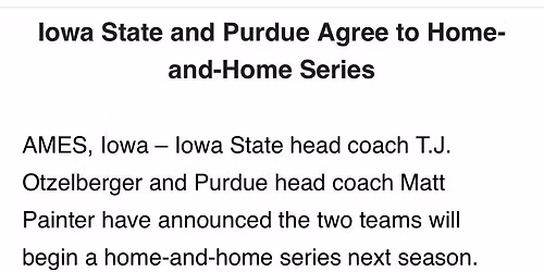 Purdue Boilermakers vs. Iowa State Cyclones