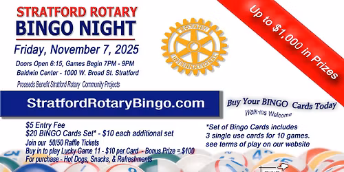 BINGO NIGHT - with Startford Rotary