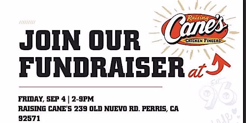 Friends of Nuview Library - Raising Cane's fundraiser - Sept. 4th
