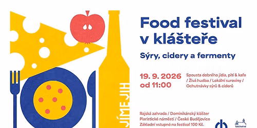 Food festival J\u00edme Jih v kl\u00e1\u0161te\u0159e 2026 \u010cesk\u00e9 Bud\u011bjovice