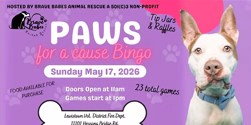 Paws for a Cause Bingo