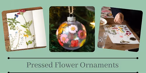 Pressed Flowers on  Ornaments 