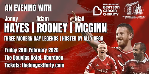 An Evening with Adam `Rooney, Jonny Hayes & Niall McGinn