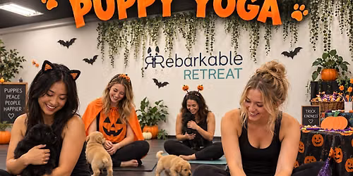 Halloween Puppy Yoga at Rebarkable Retreat