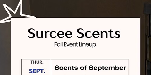 Surcee Scent Pop up Events 