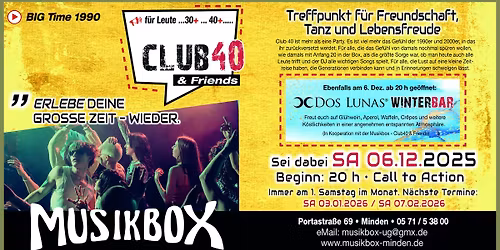 SA 06.12. | CLUB40 & Friends
