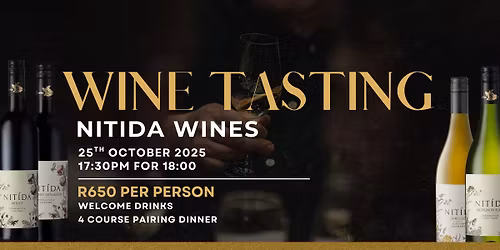 Wine Tasting Experience with Nitida Wines \u2013 4-Course Paired Dinner