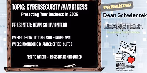 Lunch Hour Learning: Cybersecurity Awareness. Protecting Your Business in 2026