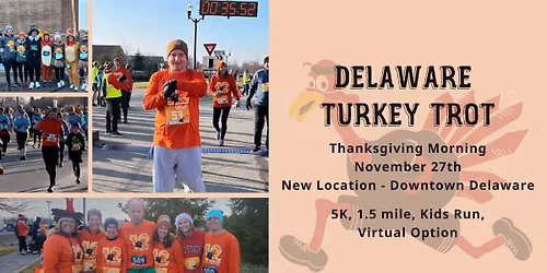 Delaware Turkey Trot 5k, 1.5 Mile, Kids Run