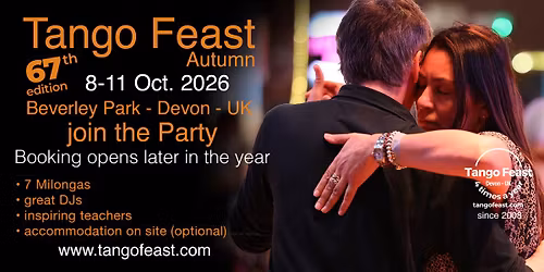 Tango Feast Autumn 8-11 October 2026 Devon England
