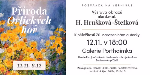 Vernis\u00e1\u017e v\u00fdstavy Heleny Hru\u0161kov\u00e9 \u0160tefkov\u00e9 - galerie Portheimka
