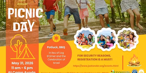 Jookender: FREE, Annual Picnic Day at Avoda - everyone's welcome!