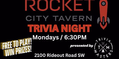 Trivia Night at Rocket City Tavern (outside of Gate 9)