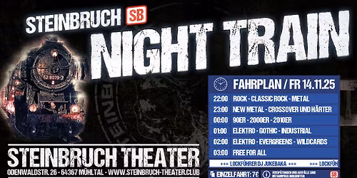 Steinbruch Night Train mit DJ Jukebaka