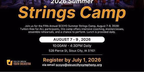 2026 Summer Strings Camp \u2014 Sioux City Symphony Youth Orchestra