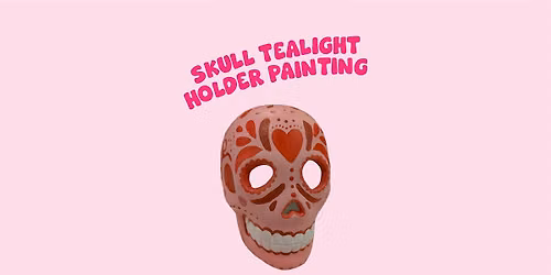 Skull tealight holder painting