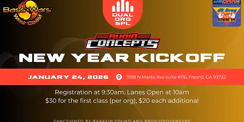Audio Concepts New Year 2026 Kickoff - Dual Org - Bass Wars and dB Drag
