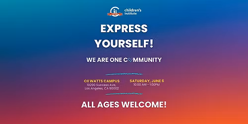 Express Yourself! Come celebrate community, connection, and belonging.
